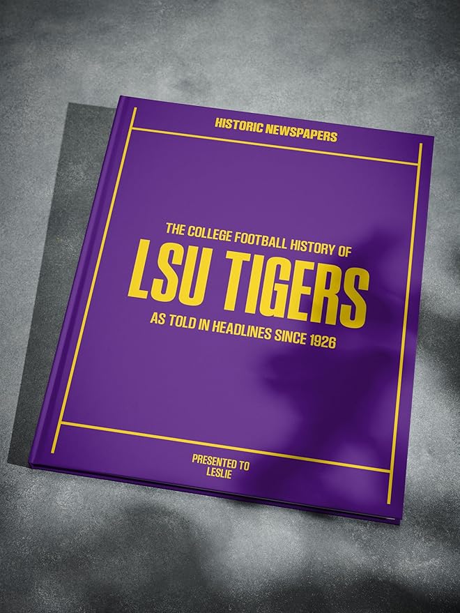 Signature gifts Personalized College Football Newspaper History Book, A3 Large Deluxe Hardcover - College Football Fan, Alumni, Students Keepsake Gift