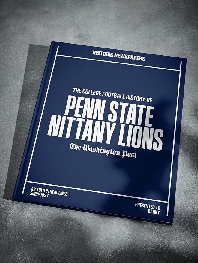 Signature gifts Personalized College Football Newspaper History Book, A3 Large Deluxe Hardcover - College Football Fan, Alumni, Students Keepsake Gift