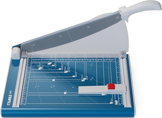 Dahle 560 Professional Guillotine Trimmer, 13" Cut Length, 25 Sheet Capacity, Self-Sharpening, Safety Shield, German Engineered Paper Cutter