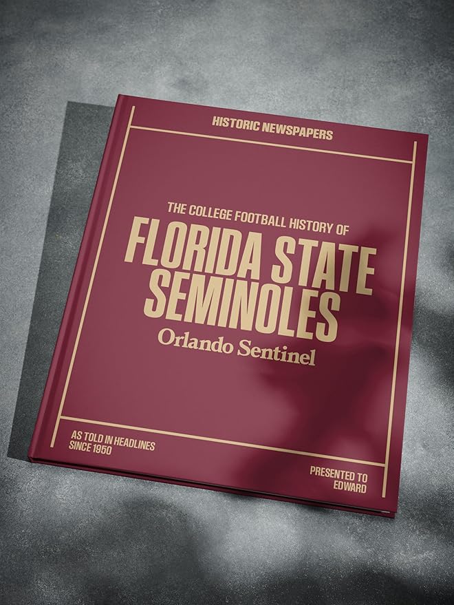 Signature gifts Personalized College Football Newspaper History Book, A3 Large Deluxe Hardcover - College Football Fan, Alumni, Students Keepsake Gift