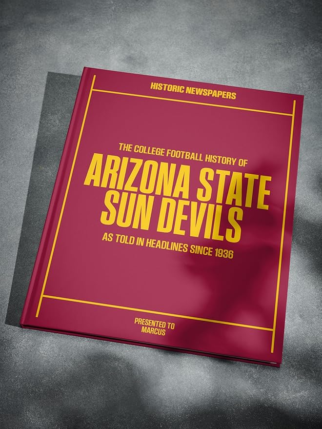 Signature gifts Personalized College Football Newspaper History Book, A3 Large Deluxe Hardcover - College Football Fan, Alumni, Students Keepsake Gift