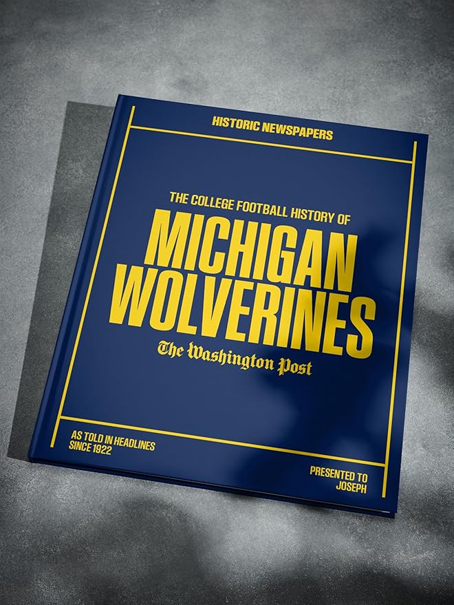 Signature gifts Personalized College Football Newspaper History Book, A3 Large Deluxe Hardcover - College Football Fan, Alumni, Students Keepsake Gift