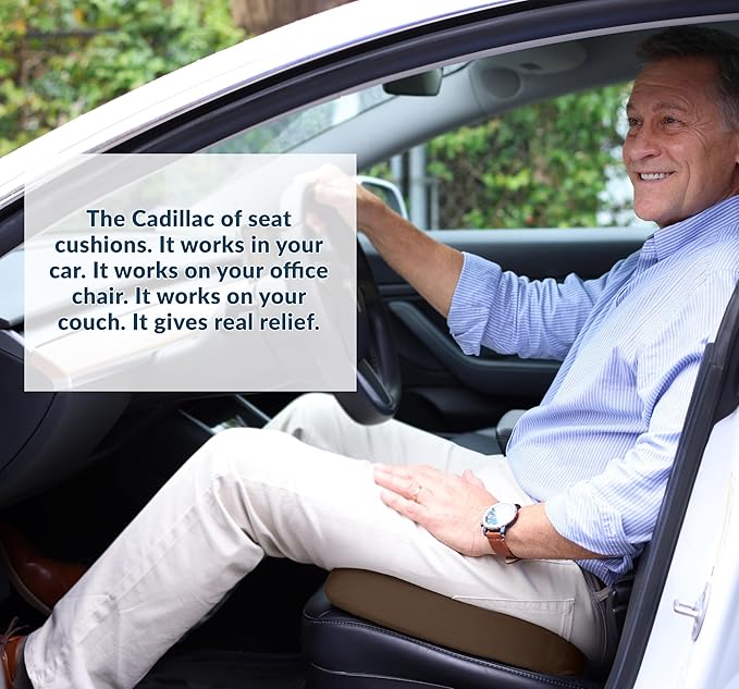 ComfiLife Premium Gel & Memory Foam Seat Cushion – Doctor Recommended Office Chair Cushion, Car Seat Cushion – Chair Cushions for Back & Sciatica Pain Relief – Seat Cushions for Office & Desk (Brown)