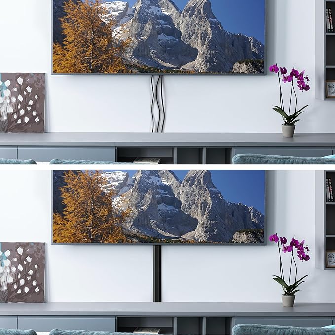 Cable Cover, 62.8in Black Cord Hider for TV, Paintable Cord Cover Kit, Hide Cords - Cord Concealer Cable Channel 4xL15.7in W0.98in H0.5in