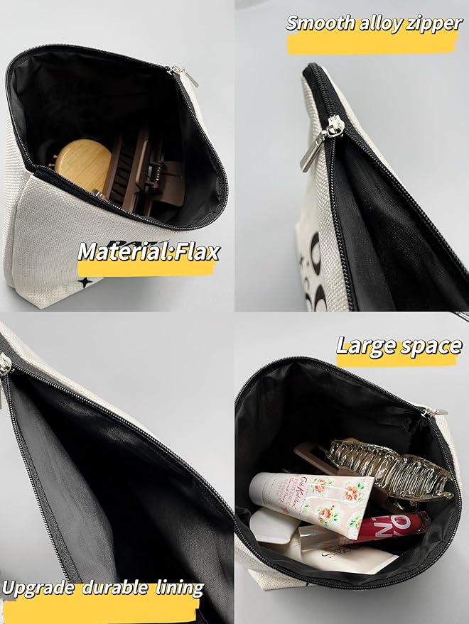 Cute Cat Makeup Bag, Black Cat Kitty Cosmetic Pouch, Sunset Color