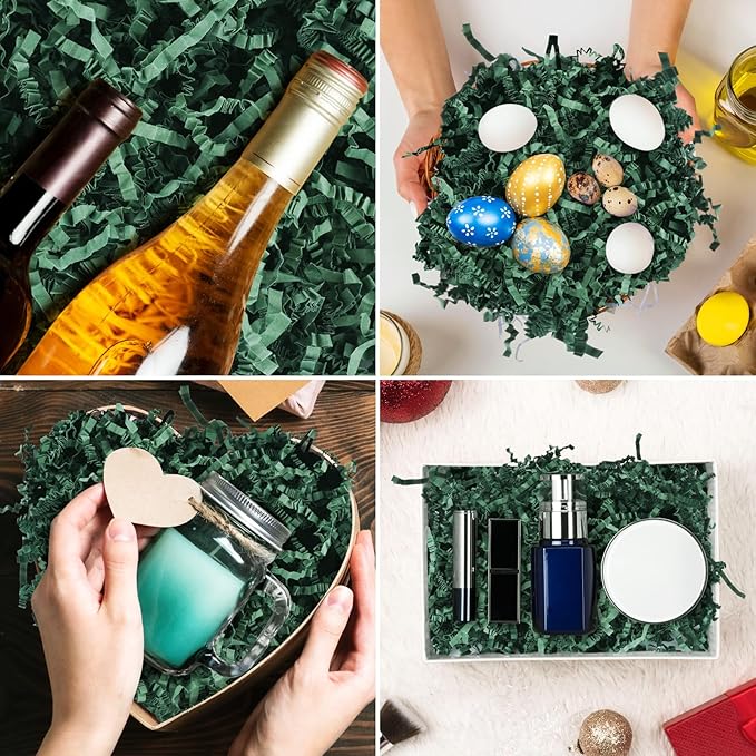 Darfukei Crinkle Paper Filler, Christmas Shredded Paper For Gift Baskets, 1/2LB (8 oz) Crinkle Cut Papers Shred, Bridesmaid Engagement Gift Boxes Bags Filler, Tissue Gifts Basket Boxes Bags Fillers, Packing Grass Confetti