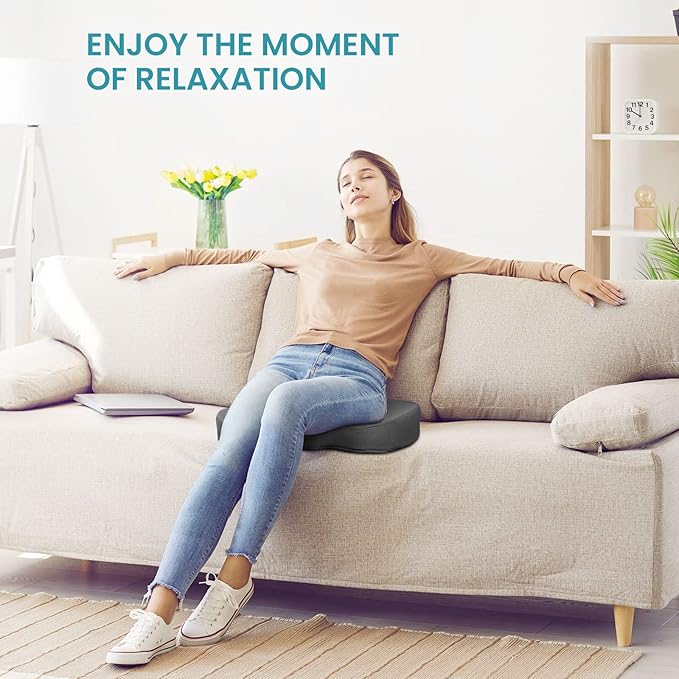 Office Chair Seat Cushion, Cooling Gel Enhanced Memory Foam Cushion for Long Sitting - Back, Sciatica, Coccyx, Tailbone Pain Relief Pillow - for Office, Gaming, Car, Wheelchair - Grey, X-Large