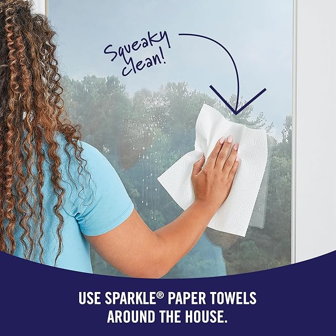 Sparkle Pick-A-Size Paper Towels, 6 Double Rolls (660 Sheets Total) - Strong 2-Ply Towels for Kitchen Cleanup and Everyday Messes