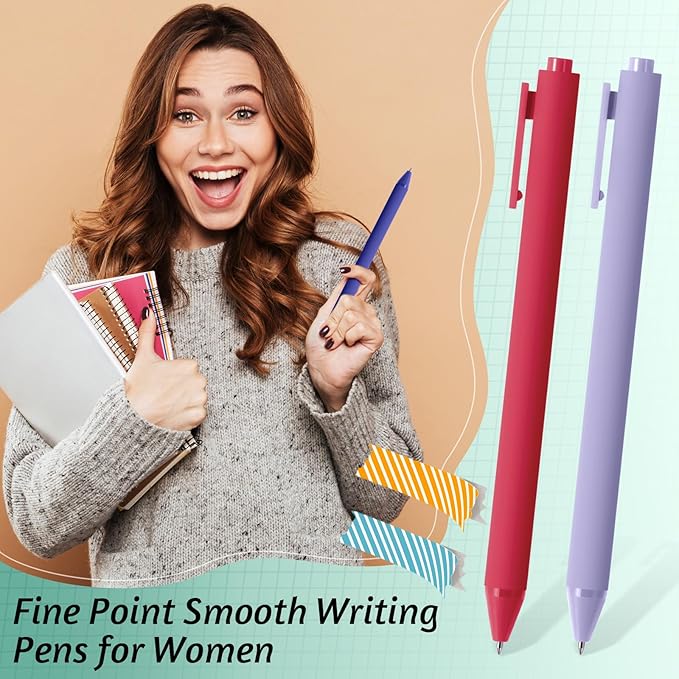 Crtiin 100 Pcs Gel Ink Pens Bulk, Black Ink 0.5mm Fine Point Retractable Pen Smooth Writing Office School Supplies for Teacher Server Operation Christmas Charity Donation Thanksgiving (Rainbow Colors)