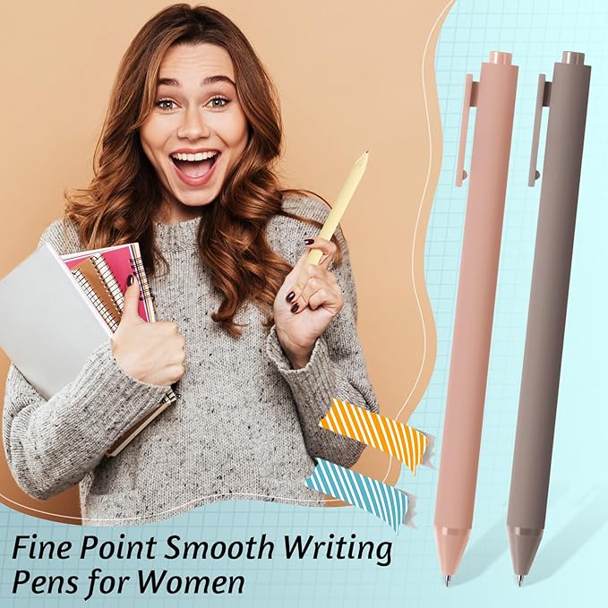 Crtiin 100 Pcs Gel Ink Pens Bulk, Black Ink 0.5mm Fine Point Retractable Pen Smooth Writing Office School Supplies for Teacher Server Operation Christmas Charity Donation Thanksgiving (Pastel Colors)