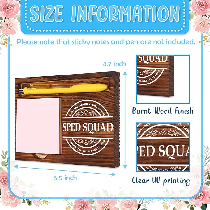 Thank You Appreciation Gifts for SPED Squad, Ideal Gifts for SPED Squad Teachers, Educators, Teacher Appreciation Week, Special Education Day Gift, Desk Retro Note Pad Holder VN390