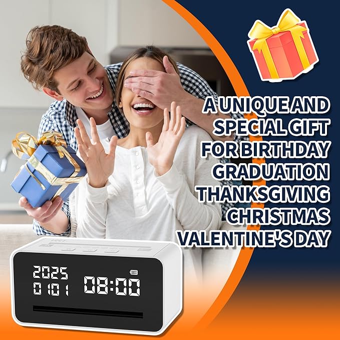 Mini Paper Shredder for Home Office,Small USB Shredder,Strip Cut,Desktop Clock Design,10 Mins Running Paper Cutting Tool, Portable Paper Shredder for Home Use, Christmas Birthday Gift White