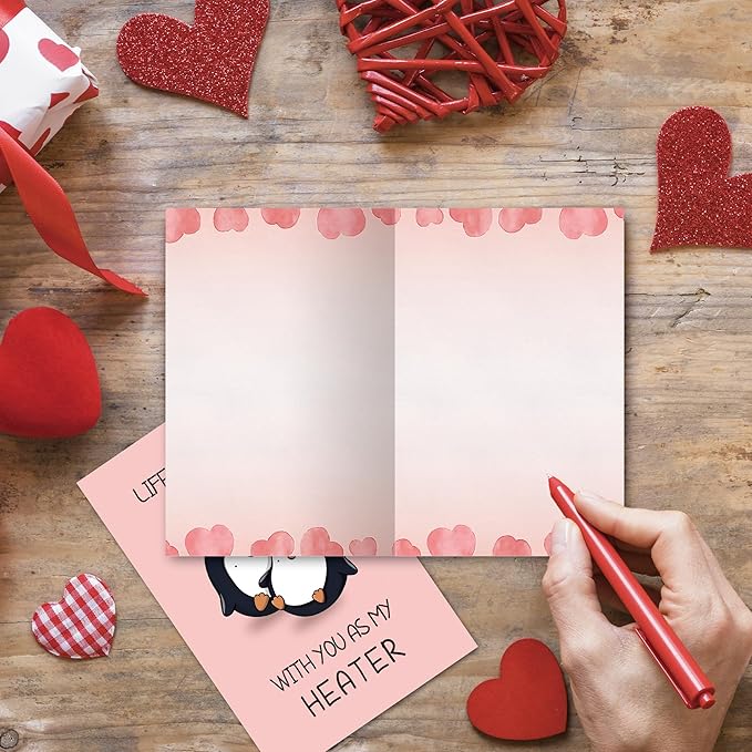 Funny Valentines Day Anniversary Card, Her Him/Girlfriend Wife/Husband Boyfriend, Friendship Thank You Birthday Vday Kawaii Greeting Card (Life Is Sweeter With You As My Heater)