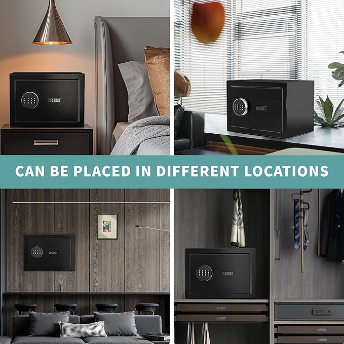 Safe,0.8 Cubic Feet Safe Box,Anti-Theft Digital Security Lock Box with Electronic Keypad and Key, Fire Proof Safes for Home Documents Firearm Medicine Money Valuables,13.8"W x 9.8"D x 9.8"H