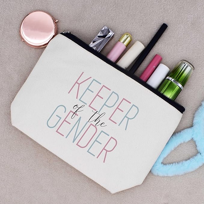 Gifts for Keeper of the Gender Baby Gift Shower Gender Reveal Celebration Party Supplies New Mom First Time Mother Present First Mother's Day Present for New Mom Makeup Bag Cosmetic Bag Travel Pouch
