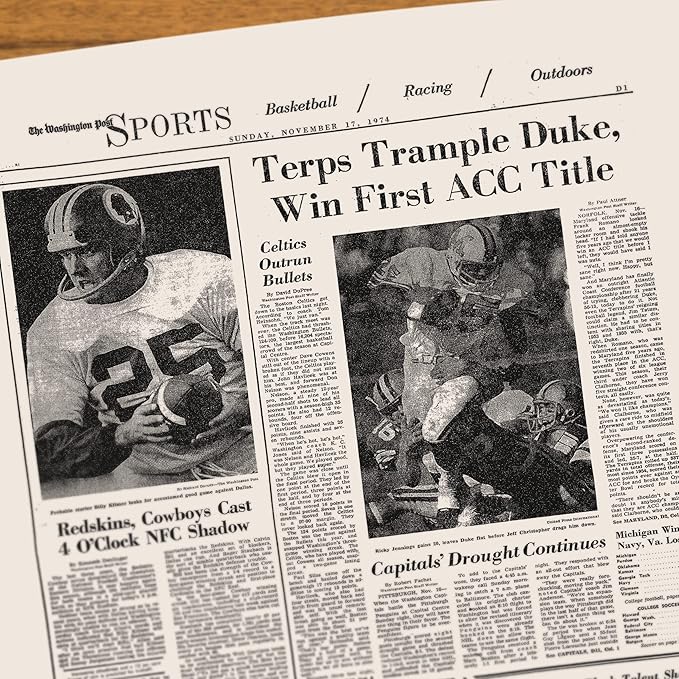 Signature gifts Personalized College Football Newspaper History Book, A3 Large Deluxe Hardcover - College Football Fan, Alumni, Students Keepsake Gift