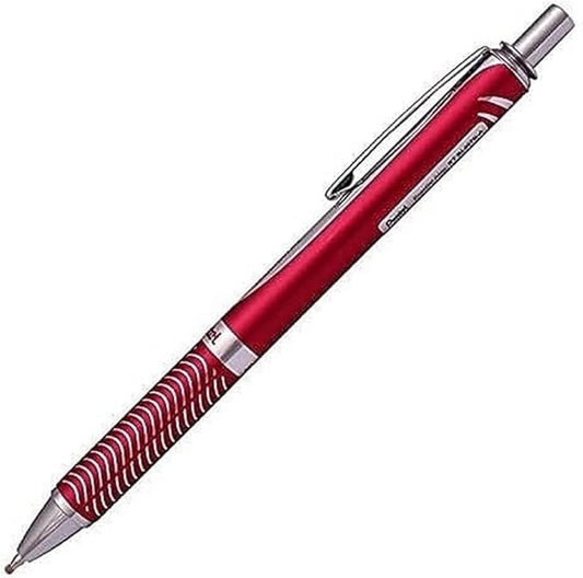 PENTEL EnerGel Alloy Retractable Liquid Gel Pen, Red Barrel, Black Ink, 1 pack (BL407B-A)