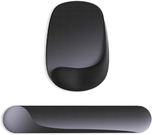 ErgoEase Ergonomic Mouse Pad with Gel Wrist Support - Premium Lycra Fabric, Non-Slip, Ideal for Laptop & Desktop, Office & Gaming，Desk Accessories (09OnxyBlack Set)