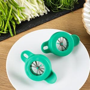 Kitchen green onion shredder,Green Onion cutter ，12 Blade Design，green onion slicer tool（2Pcs)