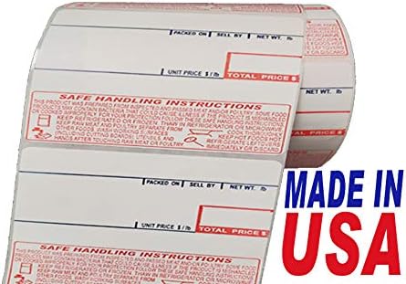 Aquos CAS Printing Scale Label Rolls (8040) – Scale Labels | Thermal Label Roll with Food Safety Labels & Safe Handling Instructions | Bakery Labels | Made in USA (8040, 24 Rolls)