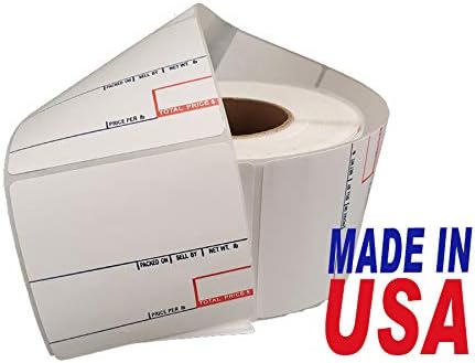 Aquos CAS Printing Scale Label Rolls (8020) – Barcode Labels for Inventory | Meat Labels Stickers | Printer Sticker Labels for CAS Scales | Label Maker Paper Refill | Made in USA (8020, 36 Rolls)