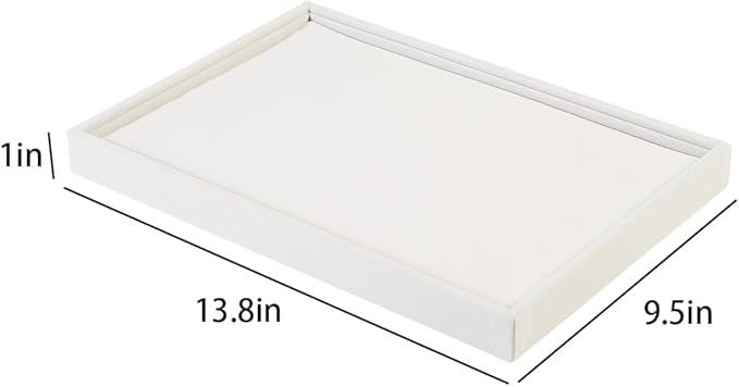 Coward 2Pcs/Set Stackable Ring Organizer Tray Beige Velvet Ring Earring Stud Jewelry Display Holder Tray for Store Selling or Home Show Storage