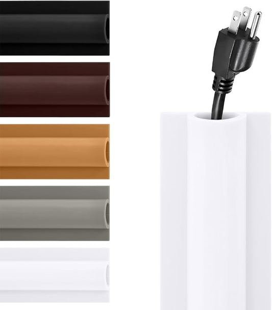 Rubber Bond TV Cord Hider Cable Protector - Strong Self Adhesive Wall Cord Cover Cable Hider - Low Profile Cable Management Wall Cord Concealer Cable Raceway