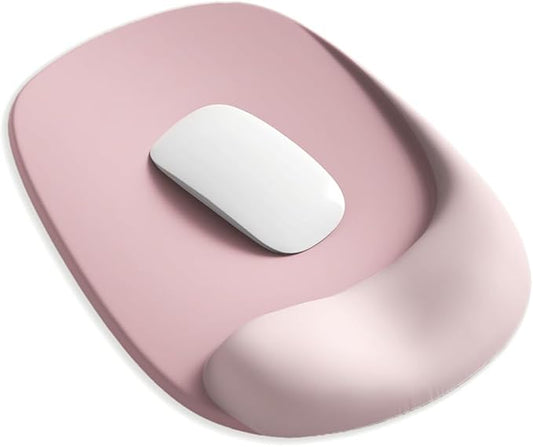 ErgoEase Ergonomic Mouse Pad with Gel Wrist Support - Premium Lycra Fabric, Non-Slip, Ideal for Laptop & Desktop, Office & Gaming，Desk Accessories (06Pink Serenity)