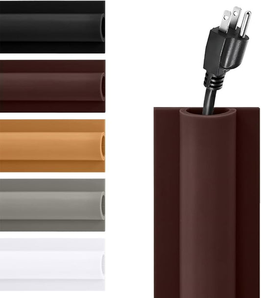 Rubber Bond TV Cord Hider Cable Protector - Strong Self Adhesive Wall Cord Cover Cable Hider - Low Profile Cable Management Wall Cord Concealer Cable Raceway