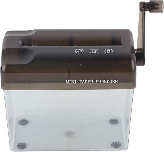 Manual Paper Shredder, Portable Manual Compact Structure Simple Operation Hand Crank Shredder for Office Desktop Home(Gray)