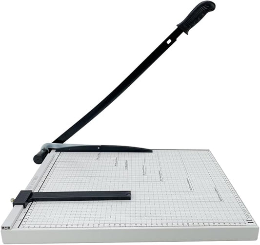 Paper Cutter, 18" A3 Stack Paper Trimmer,Heavy Duty Metal Base Paper Slicer with Safety Guard and Blade Lock,Guard Rail Paper Press Tool,12-Sheet Capacity for Standard Cutting of Paper, Photos, Labels