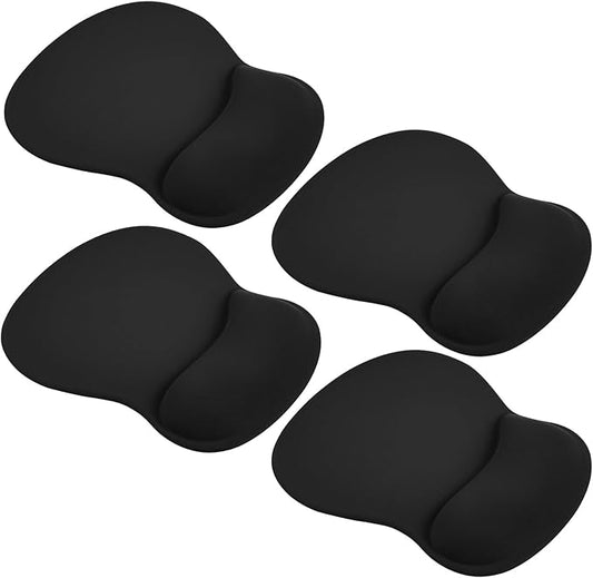 Ergonomic Mouse Pad with Gel Wrist Rest, 4 Pack Relieve Wrist Pain Mousepad, Support Middle Concave Design, Non-Slip Base for Laptop, Computer, Office & Home Desk Accessories.
