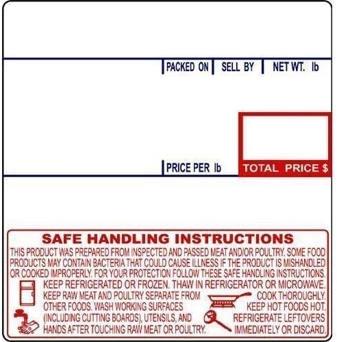 Aquos CAS Printing Scale Label Rolls (8040) – Scale Labels | Thermal Label Roll with Food Safety Labels & Safe Handling Instructions | Bakery Labels | Made in USA (8040, 12 Rolls)