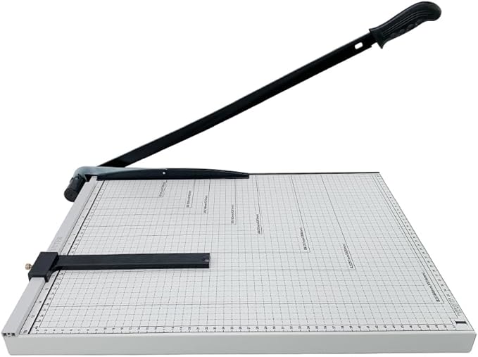 Paper Cutter,21" B3 Stack Paper Trimmer,Heavy Duty Metal Base Paper Slicer with Safety Guard and Blade Lock,Guard Rail Paper Press Tool,12-Sheet Capacity for Standard Cutting of Paper, Photos, Labels