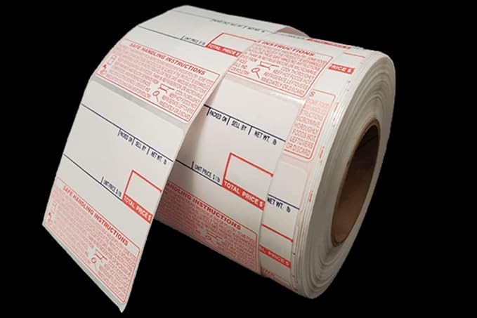 Aquos CAS Printing Scale Label Rolls (8040) – Scale Labels | Thermal Label Roll with Food Safety Labels & Safe Handling Instructions | Bakery Labels | Made in USA (8040, 24 Rolls)