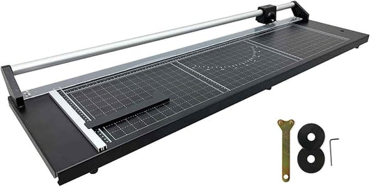 36" Rotary Paper Trimmer Cutter, Gliding Cutters with Mental Structure, Bi-Directional Cutting Blade, for Cutting Photo Paper, Film, Standard Paper, with 2 Spare Blades