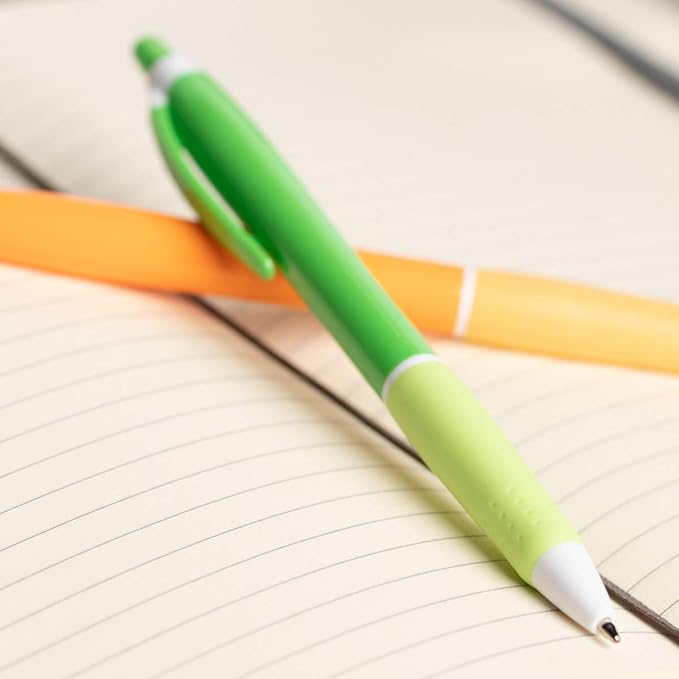 Simply Genius Retractable Ballpoint Pens - 100 Pack, Assorted Barrel Colors, Black Ink, 1.0 Mm Medium Tip - Bulk Pens for Office & School Supplies