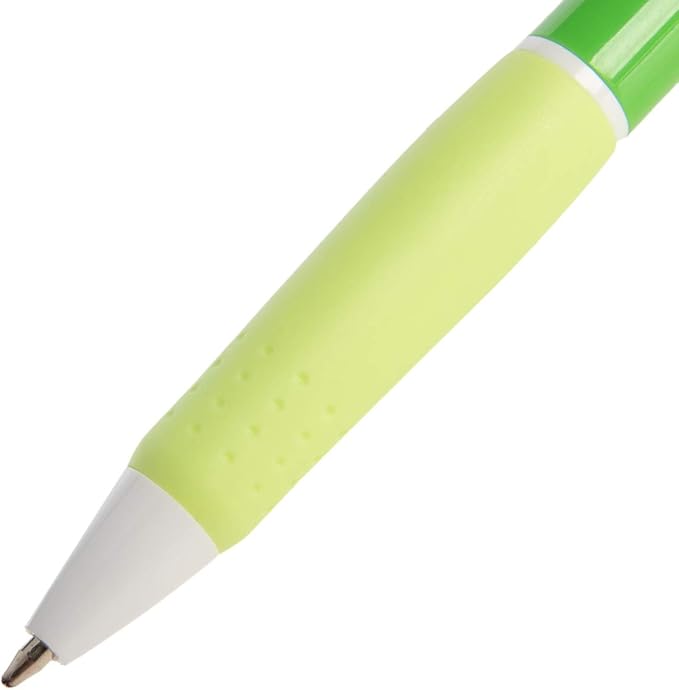 Simply Genius Bulk Office Pens – 100 Retractable Ballpoint Writing Instruments in Black Ink for Schools, Notebooks & Journals (Green, 100pcs)