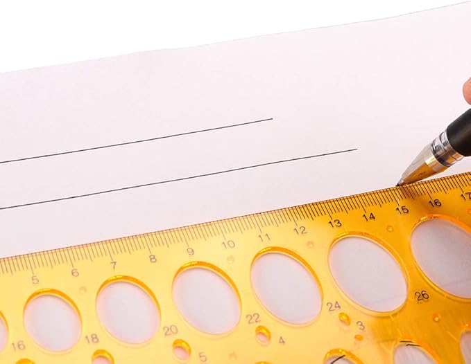 Rocutus 2pcs Ellipse Isometric Oval Geometry College Math Stencil Ruler Template for School Office