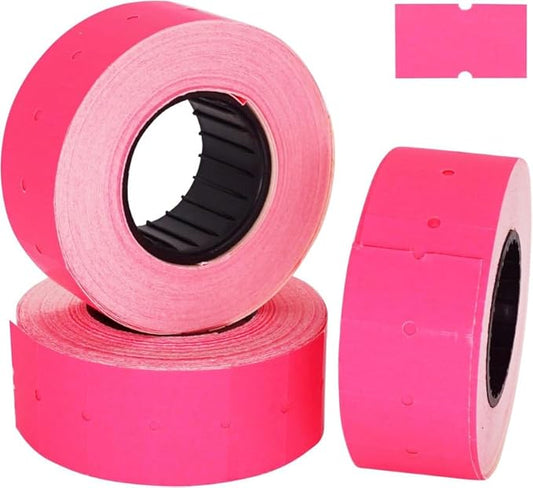 (10 Rolls - 10000 pcs) 0.82" x 0.47" (21 x 12 mm) Pink Paper Sticker Price Gun Pricemarker Labels MX-5500 (Pink)