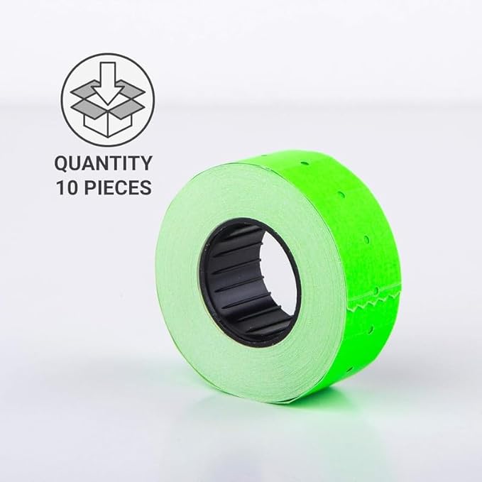 (10 Rolls - 10000 pcs) 0.82" x 0.47" (21 x 12 mm) Green Paper Sticker Price Gun Pricemarker Labels MX-5500 (Green)