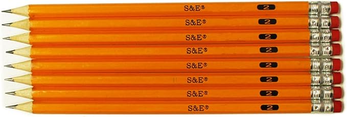 S & E TEACHER'S EDITION 1728pcs Pre-sharpened Pencils with eraser top, No.2 pencils #2 HB pencil Bulk, Golf, Classroom, Pew, Back to school, 12Pcs/box (144 boxes)