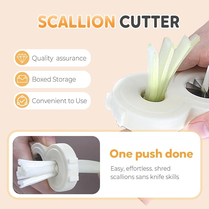 1/2/3pcs Kitchen Scallion Slicer Shredder, 2025 New Shred Silk Knife, Green Onion Shredder, Morning Glory Shape Separator, Shallot Cutter, Kitchen Gadgets (1)
