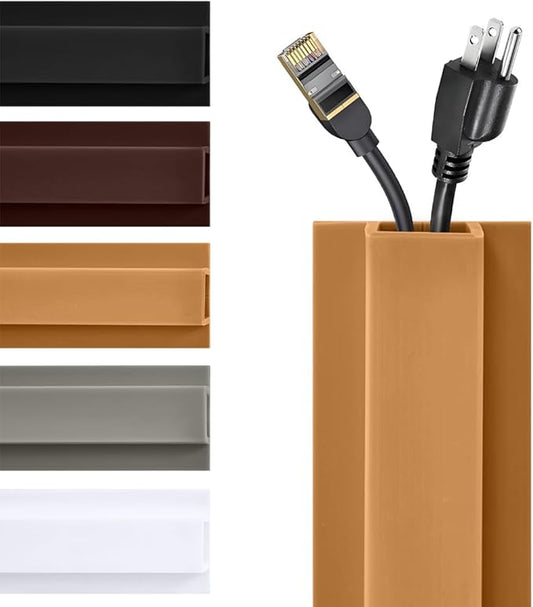 Rubber Bond TV Cord Hider Cable Protector - Strong Self Adhesive Wall Cord Cover Cable Hider - Low Profile Cable Management Wall Cord Concealer Cable Raceway