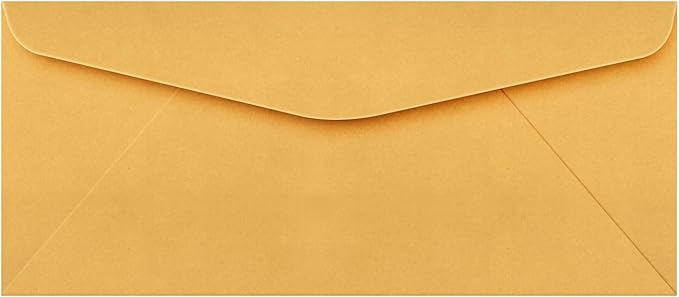 #12 Brown Kraft Regular Envelopes - 4 3/4" x 11", Thick and Sturdy, Gummed Closure, 50 per Pack - Great for Mailing Letters Business Documents Invitations Invoices Checks Fundraisers and Statements