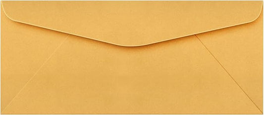 #12 Brown Kraft Regular Envelopes - 4 3/4" x 11", Thick and Sturdy, Gummed Closure, 50 per Pack - Great for Mailing Letters Business Documents Invitations Invoices Checks Fundraisers and Statements