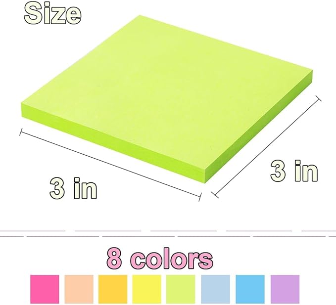 (16 Pack) Pop Up Sticky Notes 3x3 in Accordion Stickies Super Sticking Power Memo Pads Bright Colors