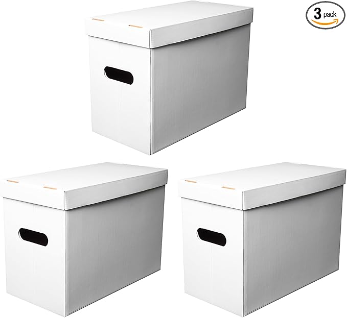 NUMINA Comic Book Boxes – 3 Pack Short Boxes | Fits 150–175 Comics | Comic Book Storage Organizer for Silver & Current Age | Durable Stackable Cardboard Box