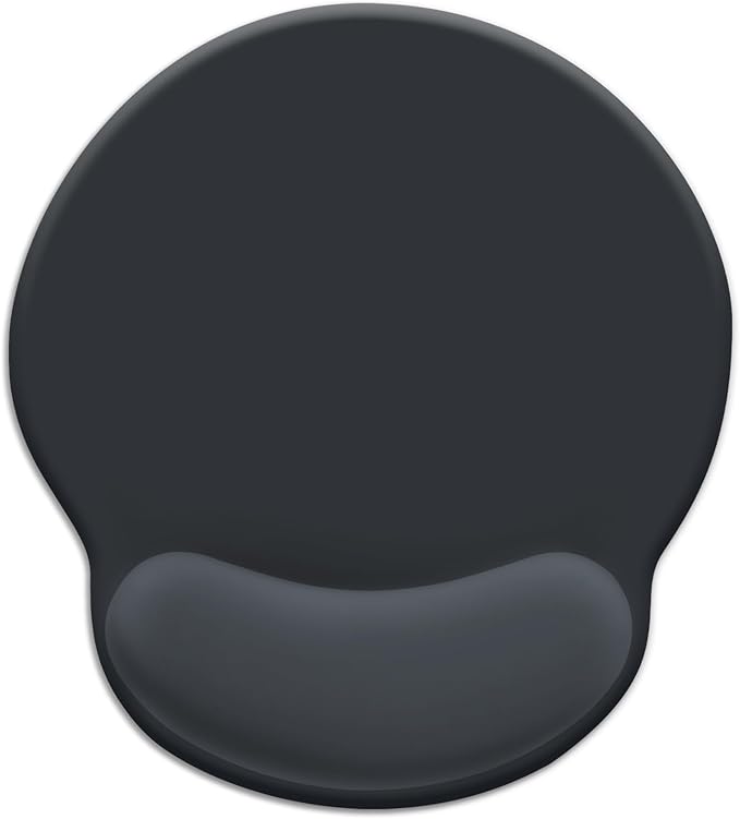 Black Mouse Pad Gel Wrist Support, Ergonomic Mouse Pad with Wrist Rest, Comfortable Computer Mouse Pads for Desk, Gaming Mousepad with Non-Slip Pain Relief PU Base, Office Desk Accessories