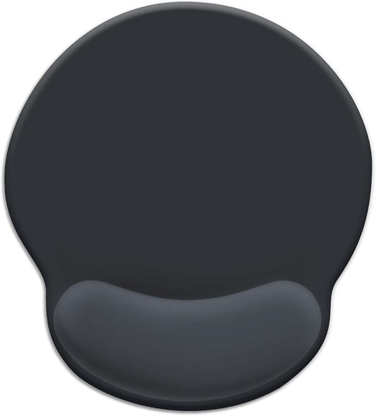 Black Mouse Pad Gel Wrist Support, Ergonomic Mouse Pad with Wrist Rest, Comfortable Computer Mouse Pads for Desk, Gaming Mousepad with Non-Slip Pain Relief PU Base, Office Desk Accessories